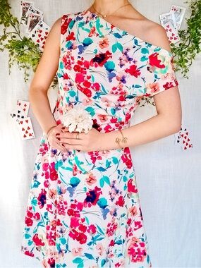 Shop Ruche ❉ Moon Collection Floral Draped A-line Dress Size Small